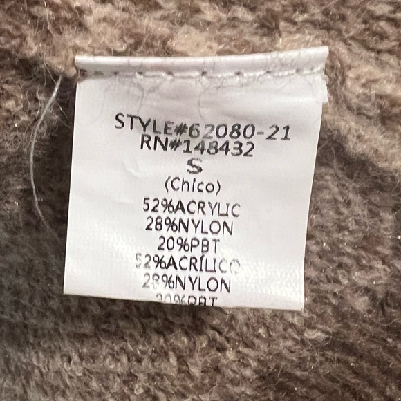 Becool Buffalo Check Long Cardigan Brown/Tan Size Small - Picture 6 of 9